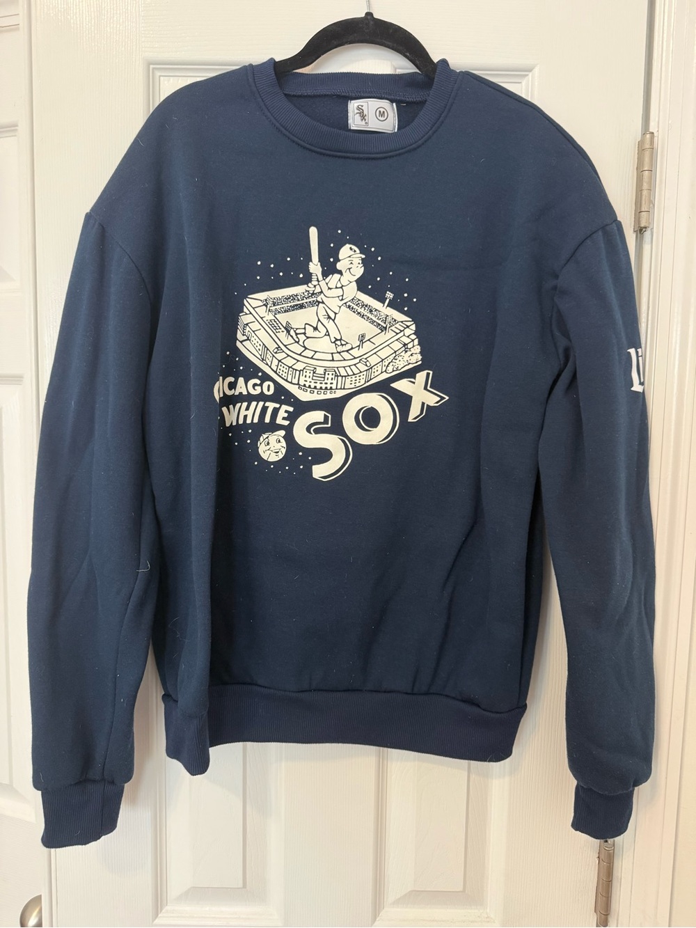 Chicago White Sox Navy Throwback Graphic Crewneck Sweatshirt